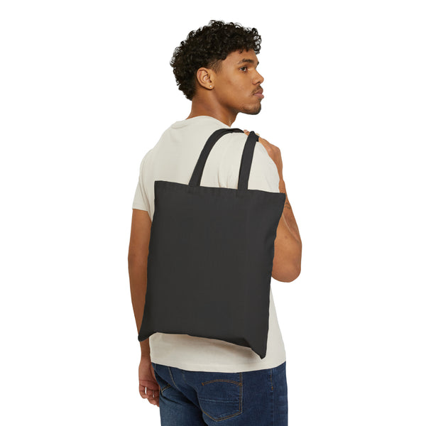Cotton Canvas Tote Bag - "At least he never hit me" - BLACK