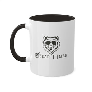 Bear vs Man Colorful Mug, 11oz